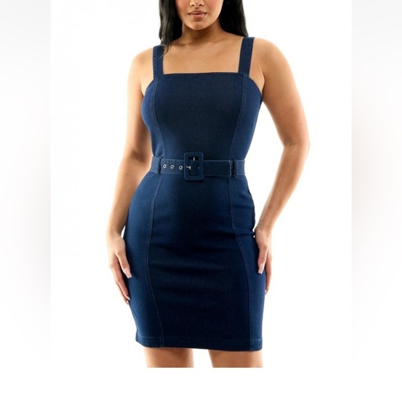 New Planet Gold Women's Short Short Sleeve Square Neck Dress S Day Blue - Picture 6 of 10